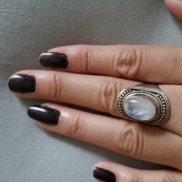 SG's Rainbow Moon Stone Ring made in India - Picture 15 of 16